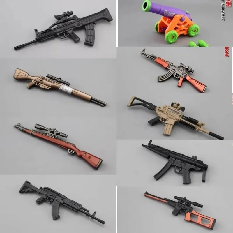 In Stock 1/12 Scale Mini Rifle Gun Alloy Model Toy for 6'' Male Soldier Action Figure Doll Accessory