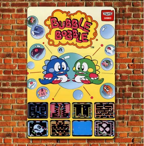 Bubble Bobble Retro Video Game Metal Poster - 20x30cm (8x12 inch) good sign