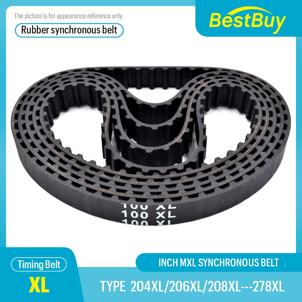 

204XL To 278XL Timing Belt Trapezoidal Tooth Length LP=518.2mm To 706.1mm Width 6/8/10/12.7/15/20mm High Torque Toothed Belt