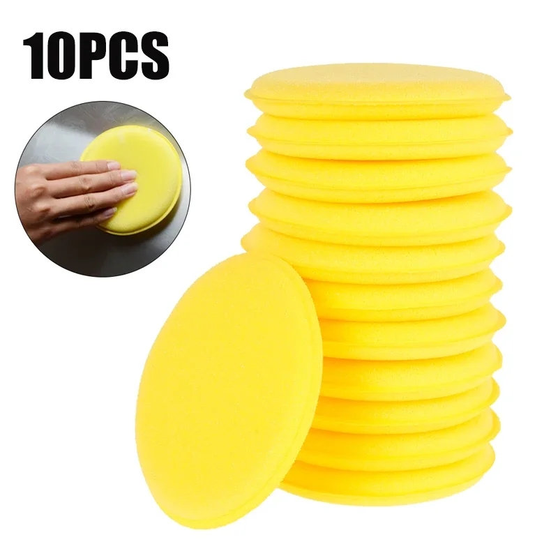 

Car Round Polish Sponges Waxing Sponges High Density Foam Applicator Pads Curing And Polishing Sponges Car Detailing Tool