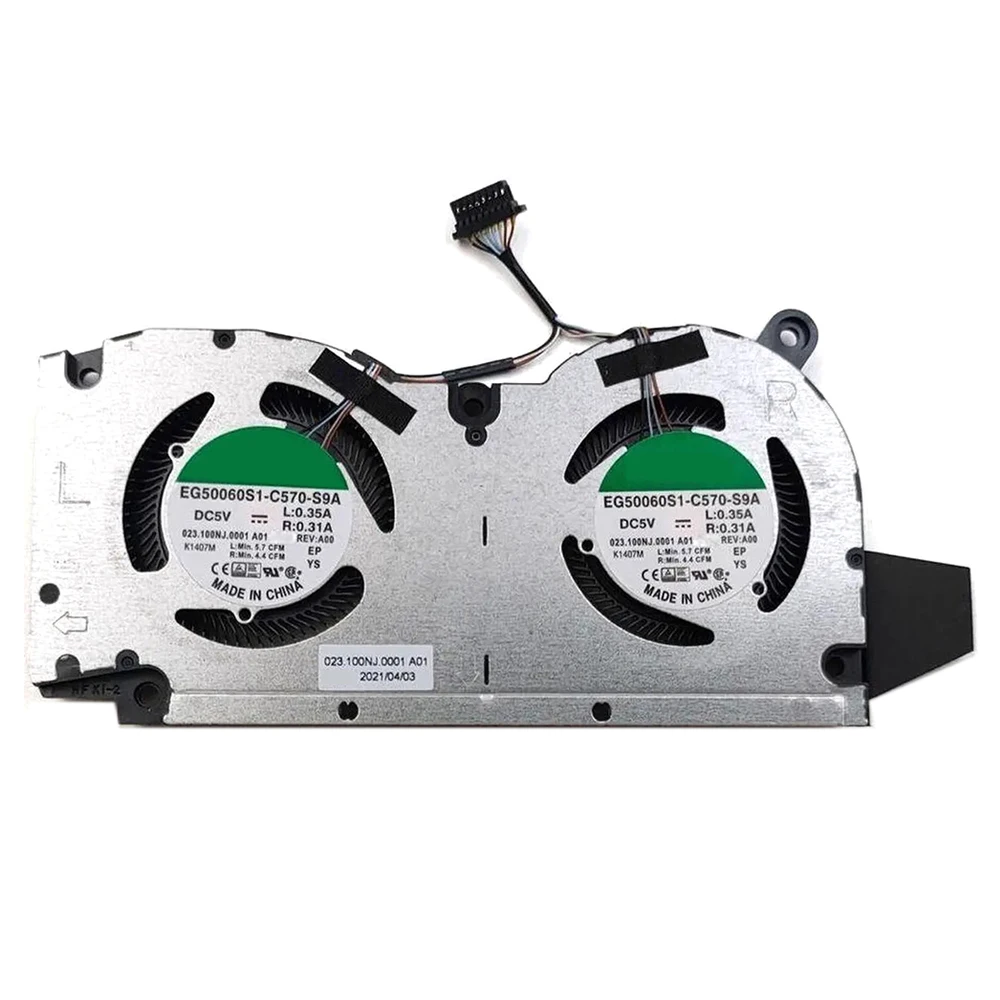 

GPU Fan For DELL For Inspiron 16 7610 P107F001 0H1YC7 H1YC7 EG50060S1-C570-S9A BNB506S5H-000P 023.100NJ.0021 023.100NJ.0011