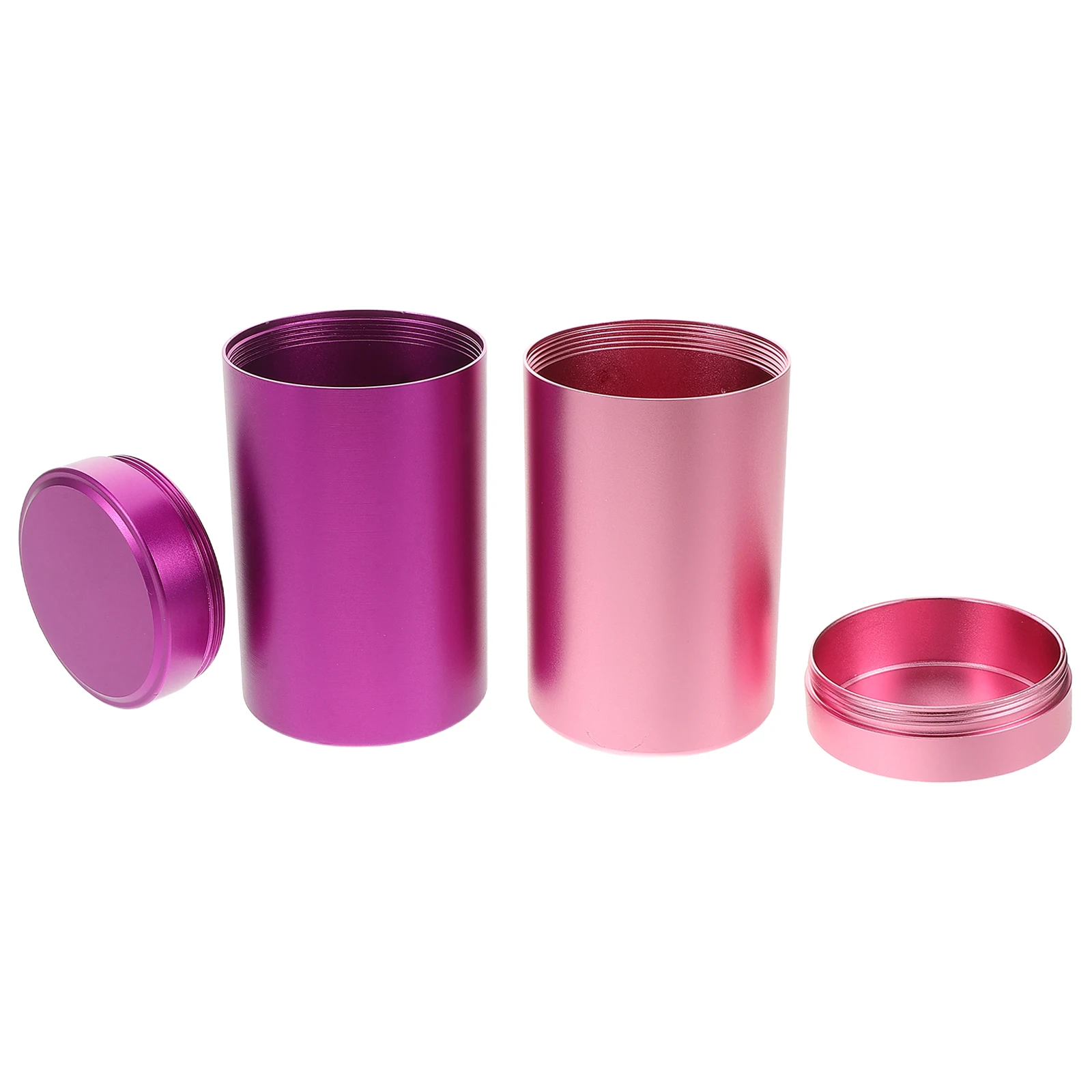 

2Pcs Aluminum Portable Storage Containers Airtight Jars for Travel Coffee Tea Small Travel Bottles Items MultiUse