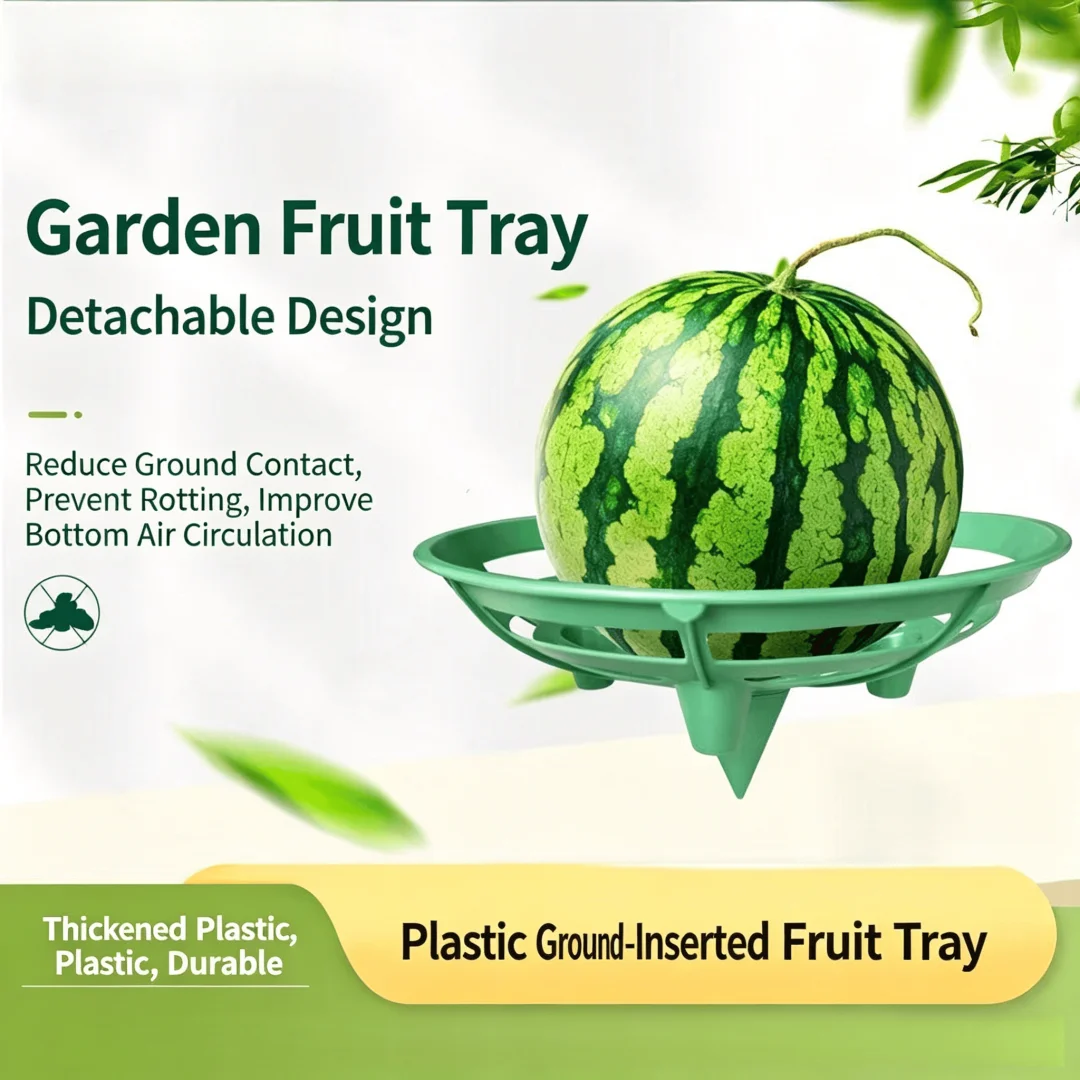 Garden Fruit Support Tray, Plastic Watermelon & Strawberry Stand to Prevent Rot, Durable Plant Holder for Gardening