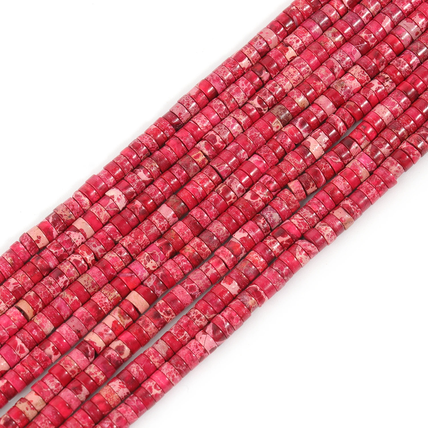 4x2mm Natural Rosy Sea Sediment Jasper Flat Round Rondelle Loose Spacer Beads for Jewelry Making Diy Earring Accessories