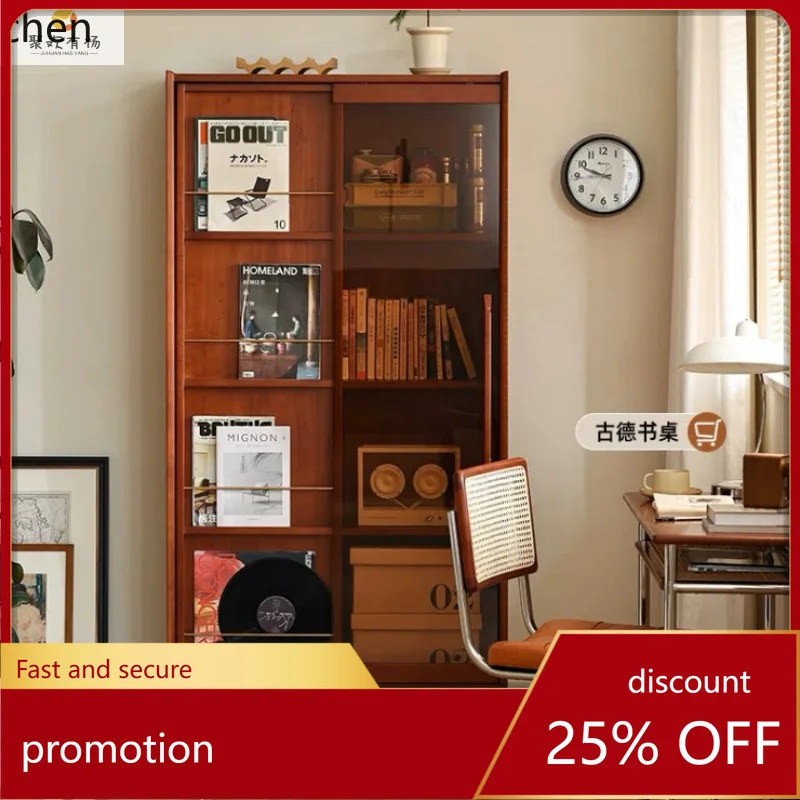 

HXL Solid Wood Bookcase Home Display Cabinet Study Storage Magazine Storage Cabinet