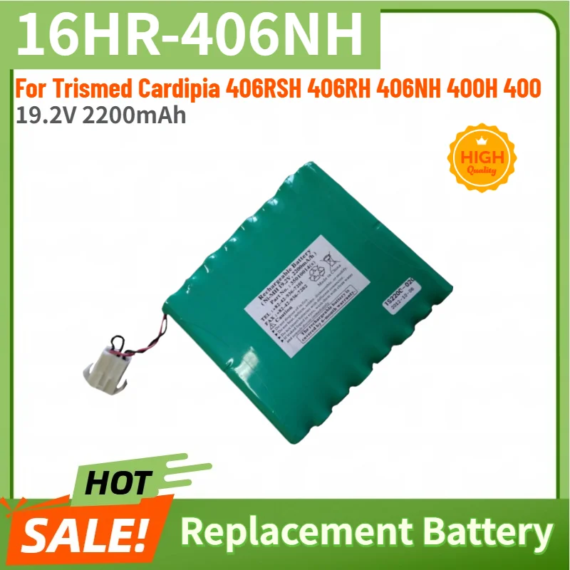

High Quality 16HR-406NH 19.2V 2200mAh Medical Battery for Trismed Cardipia 406RSH 406RH 406NH 400H 400 Replacement Battery
