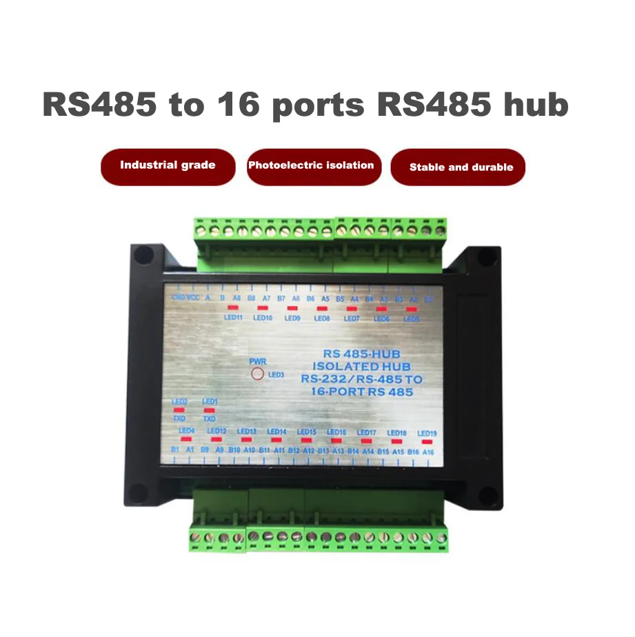 

1 to 16 Industrial Grade Photoelectric Isolation Relay 485 Hub 16Channel RS485 Distributor Sharer