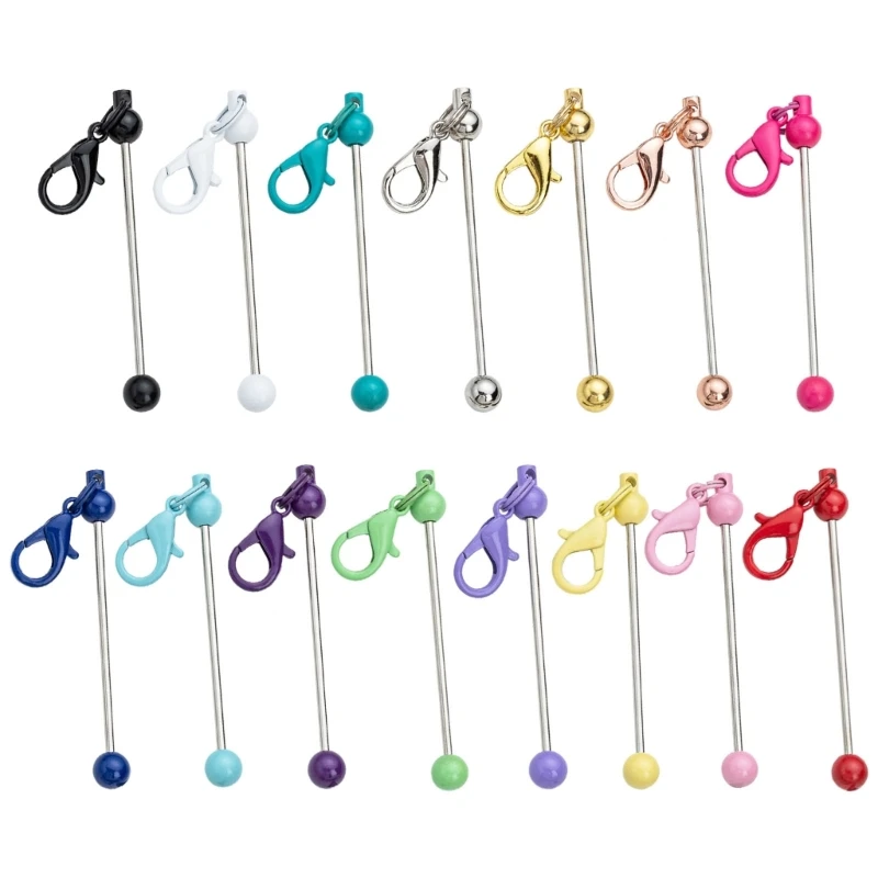 

6x/Set Multifunctional Beadable Keychains Blank Beads Keychains Pendants Metal Keyrings Charm for Crafts Jewelry Drop shipping