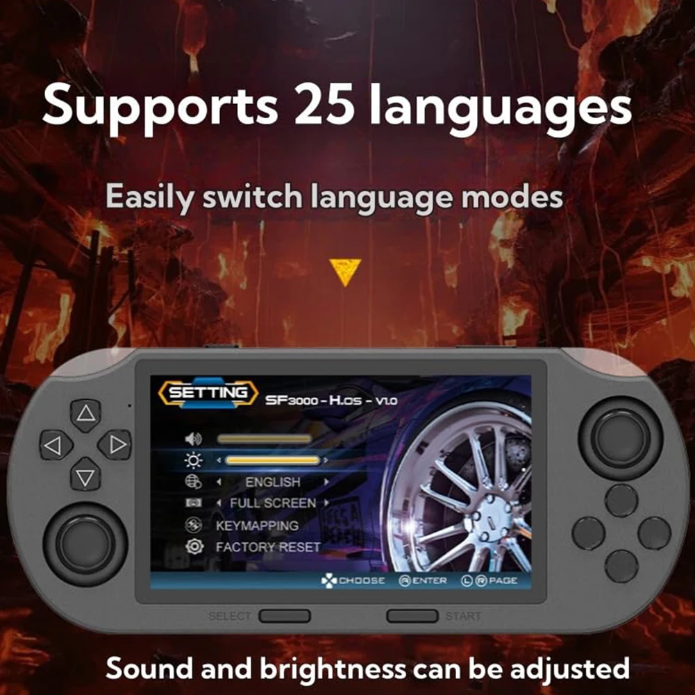 Портативная игровая консоль с 4,5-дюймовым IPS-экраном, портативная игровая консоль в стиле ретро, USB перезаряжаемый игровой плеер для детей и взрослых
