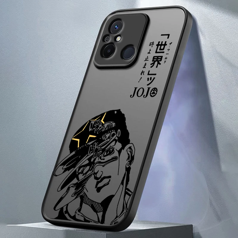 JOJO Anime Kujo Jotaro For POCO X5 X4 X3 NFC X2 M5S M4 M3 M2 C55 C51 C40 C31 F5 F4 GT Pro Frosted Translucent Phone Case