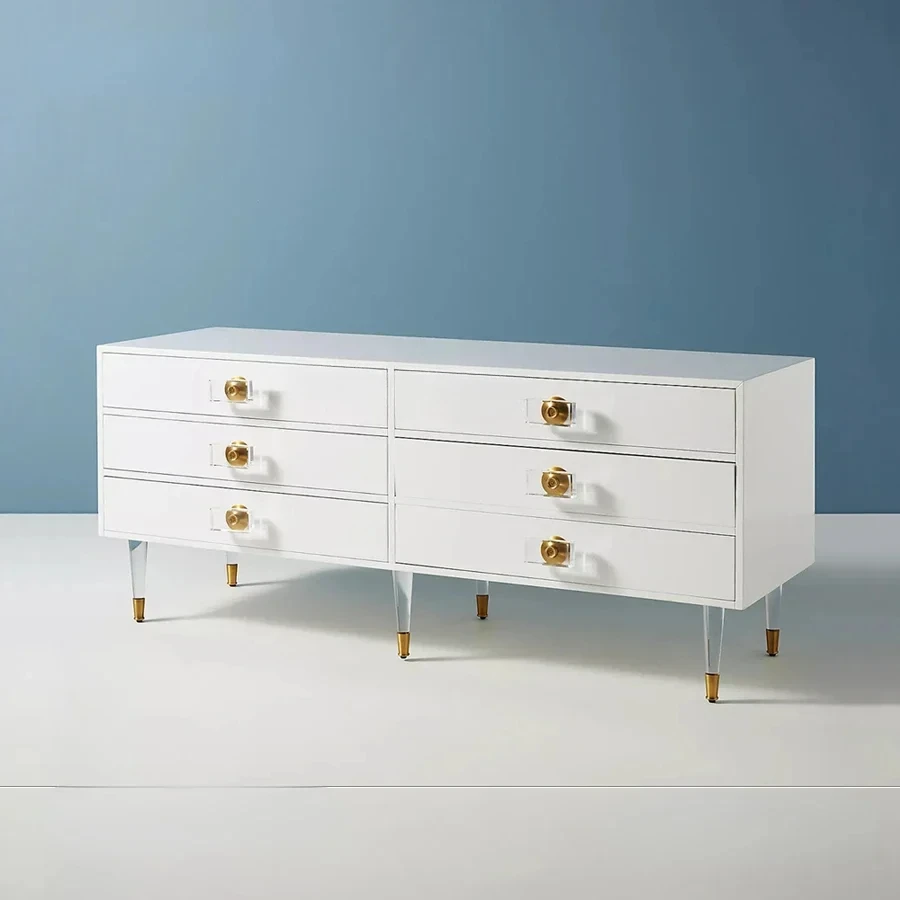 

Y yj Light Luxury Restaurant Side Cabinet Chest of Six Drawers Acrylic Locker Minimalist Modern Nordic Style