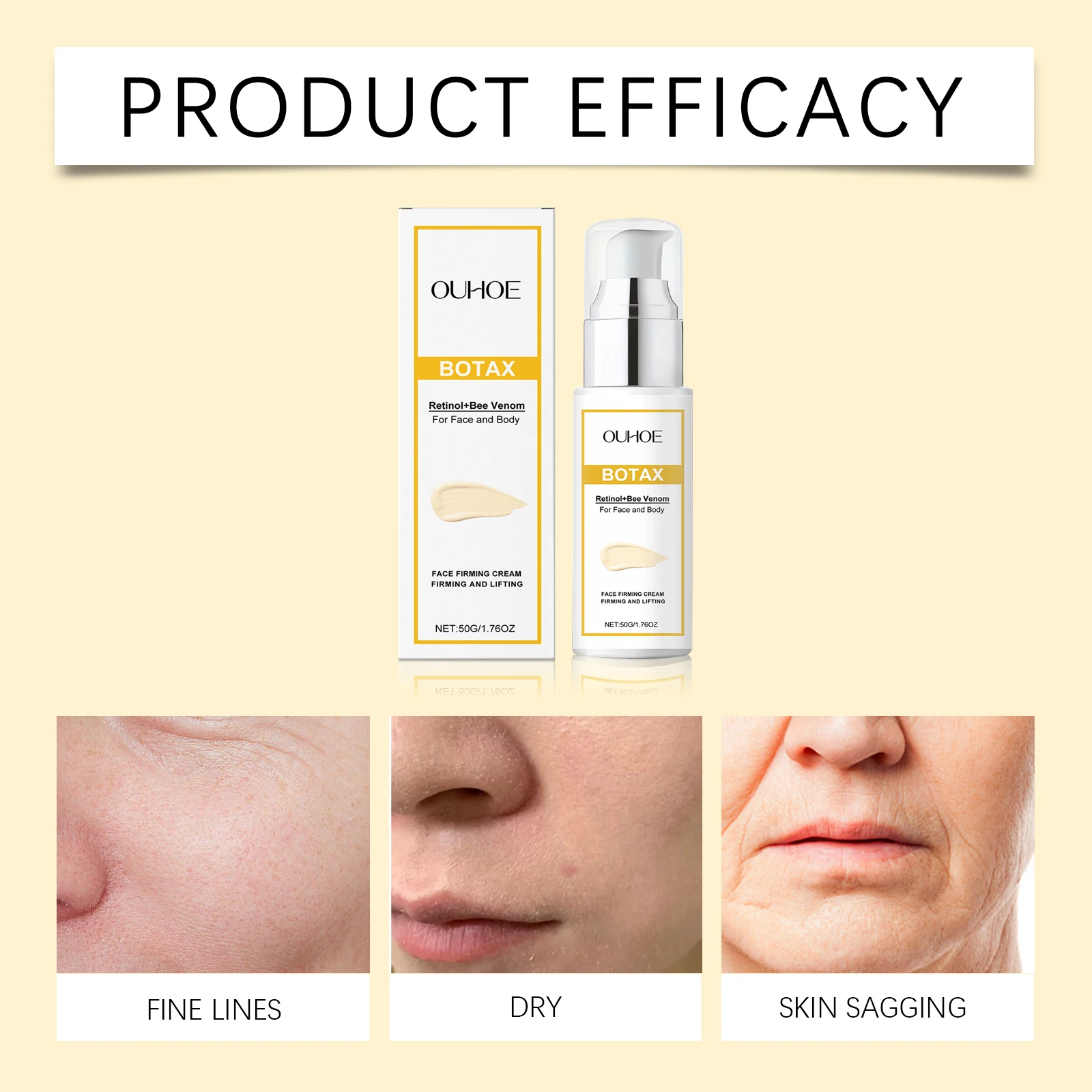 كريم شد الوجه من OUHOE لشد البشرة السائبة ويعزز المرونة ومرطب يدوم طويلاً مناسب لجميع أنواع البشرة #3