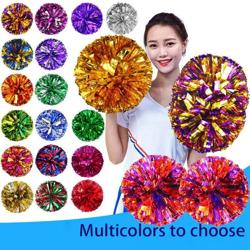 25cm Game Pom Poms Multicolors PET Cheering Ball Come On Props Cheap Practical Cheerleading Dance Party Concert Decorator