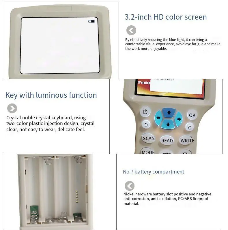 RFID Copier Reader Writer 125KHz &13.56MHz IC ID Card Duplicator, UID CUID T5577 EM4100 Key Fob Clone Machine for Access Control