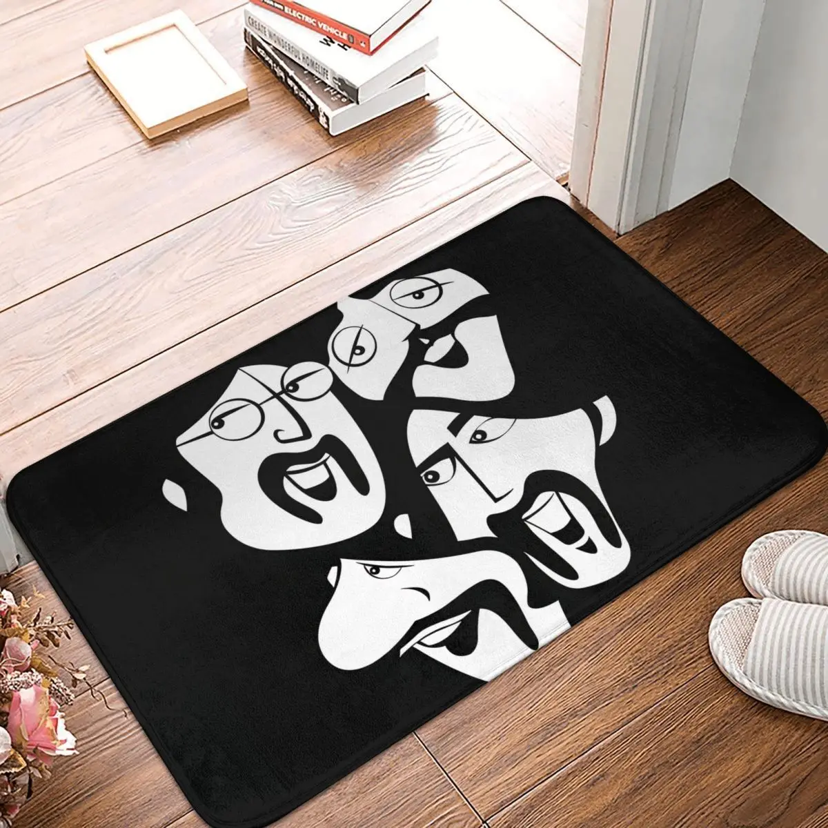 The Beatle Band Kitchen Non-Slip Carpet Funny Face Bedroom Mat Entrance Door Doormat Home Decor Rug