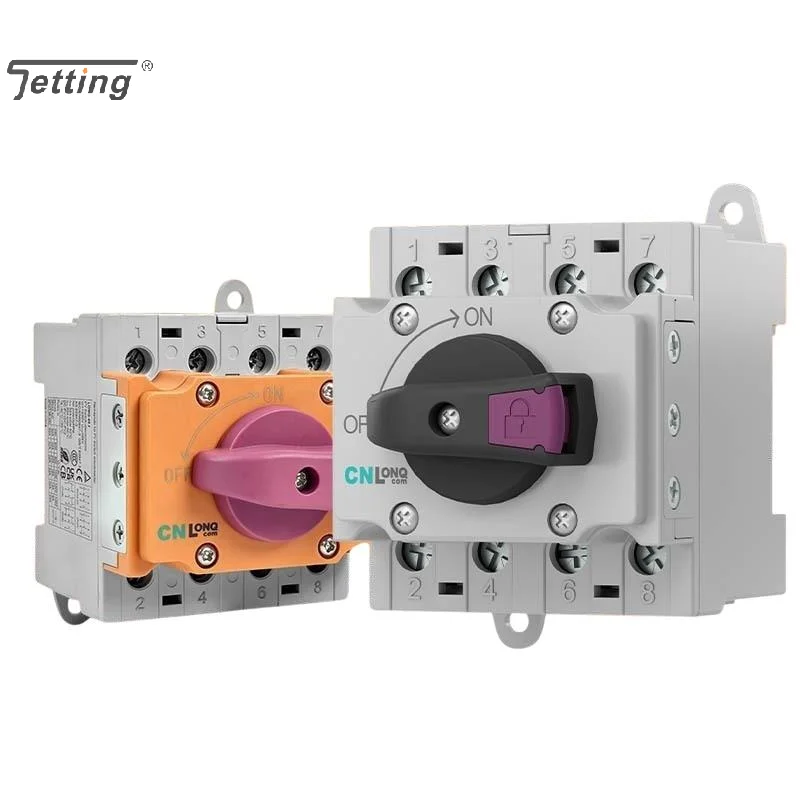4P DIN-Rail Mount DC Isolator Rotary Switch 32A DC 1200V Rotating Handle Disconnect Switch For PV Distribution Box
