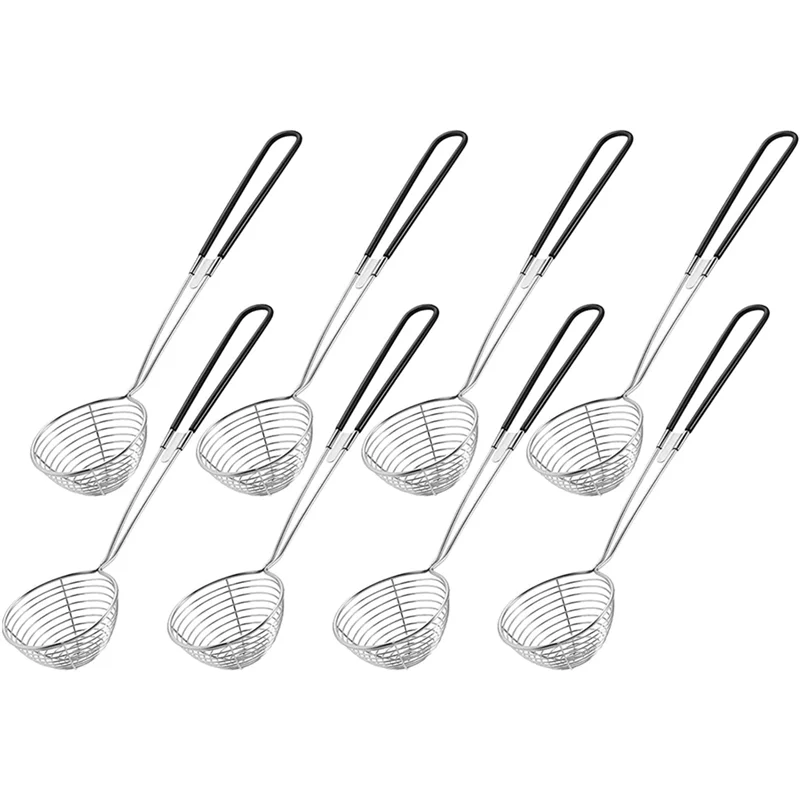 ABLP Palette per colino per pentole calde, Cucchiai per colino per pentole calde in acciaio inossidabile Mini mestolo per colino per schiumarola a rete con manico