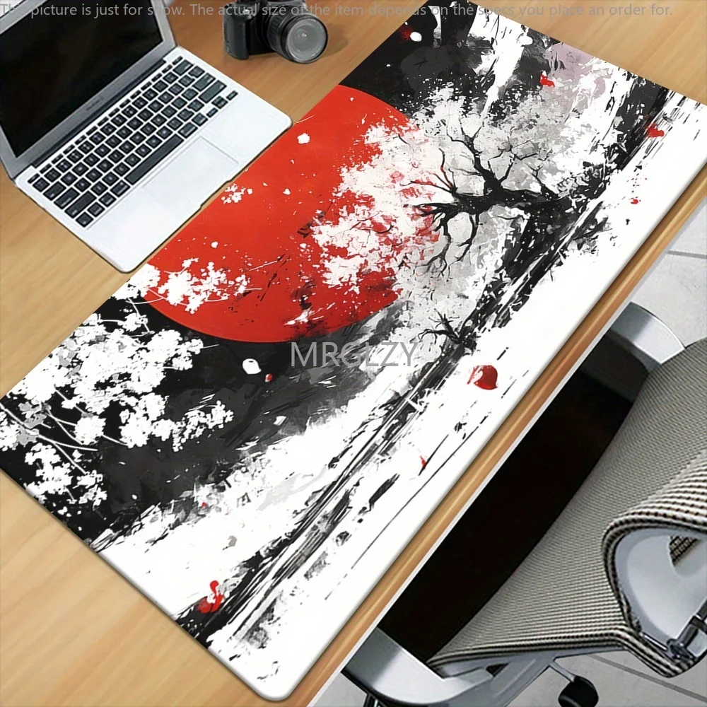

Red Moon & White Cherry Trees Mouse Pad Large Rubber Anti-slip Desk Accessories Mousepad for Office and Gamer Keyboard Decor Mat