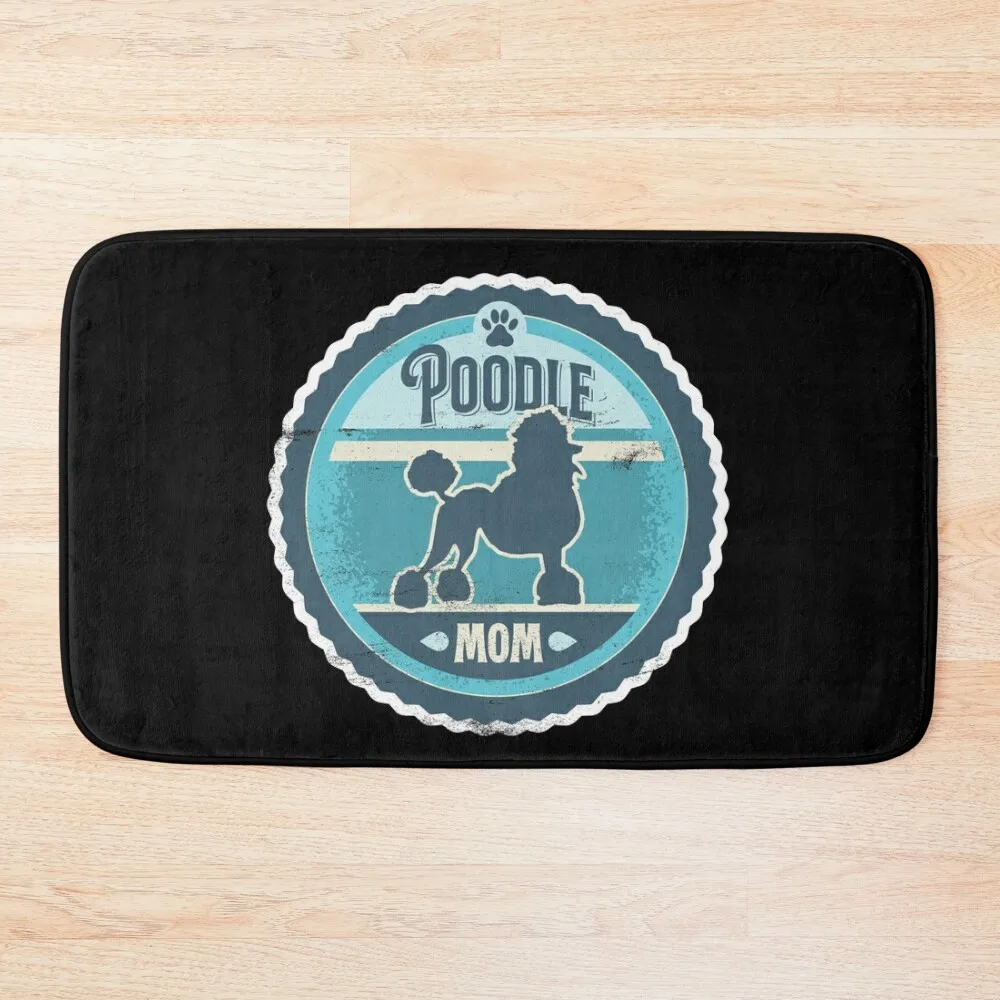 

Poodle Mom - Distressed Standard Poodle Silhouette Design Bath Mat Room Carpet Absorbent Carpet For Bathroom Bedroom Carpet Mat