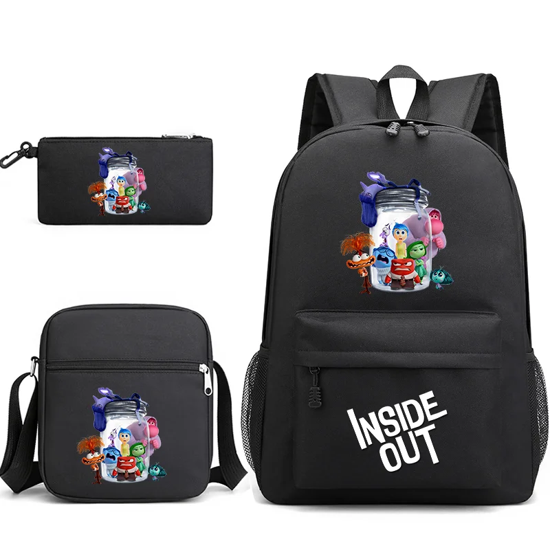 

3pcs Disney Inside Out Teenager Backpack Outdoor Sport School Bag Travel Laptop Unisex Shoulder Backpack Boys Girls Bags Sets