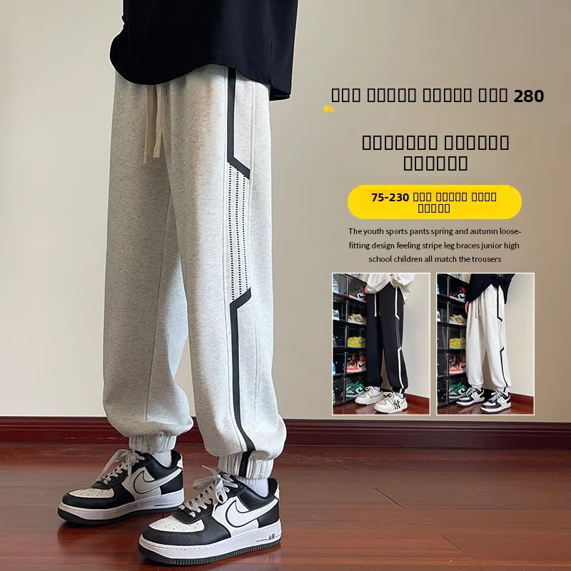 

Loose Men's Sport Pants Autumn Spring 2024 New Sle American Casual Sweatpants Trendy Cuffed Trousers Youth Faion Brand