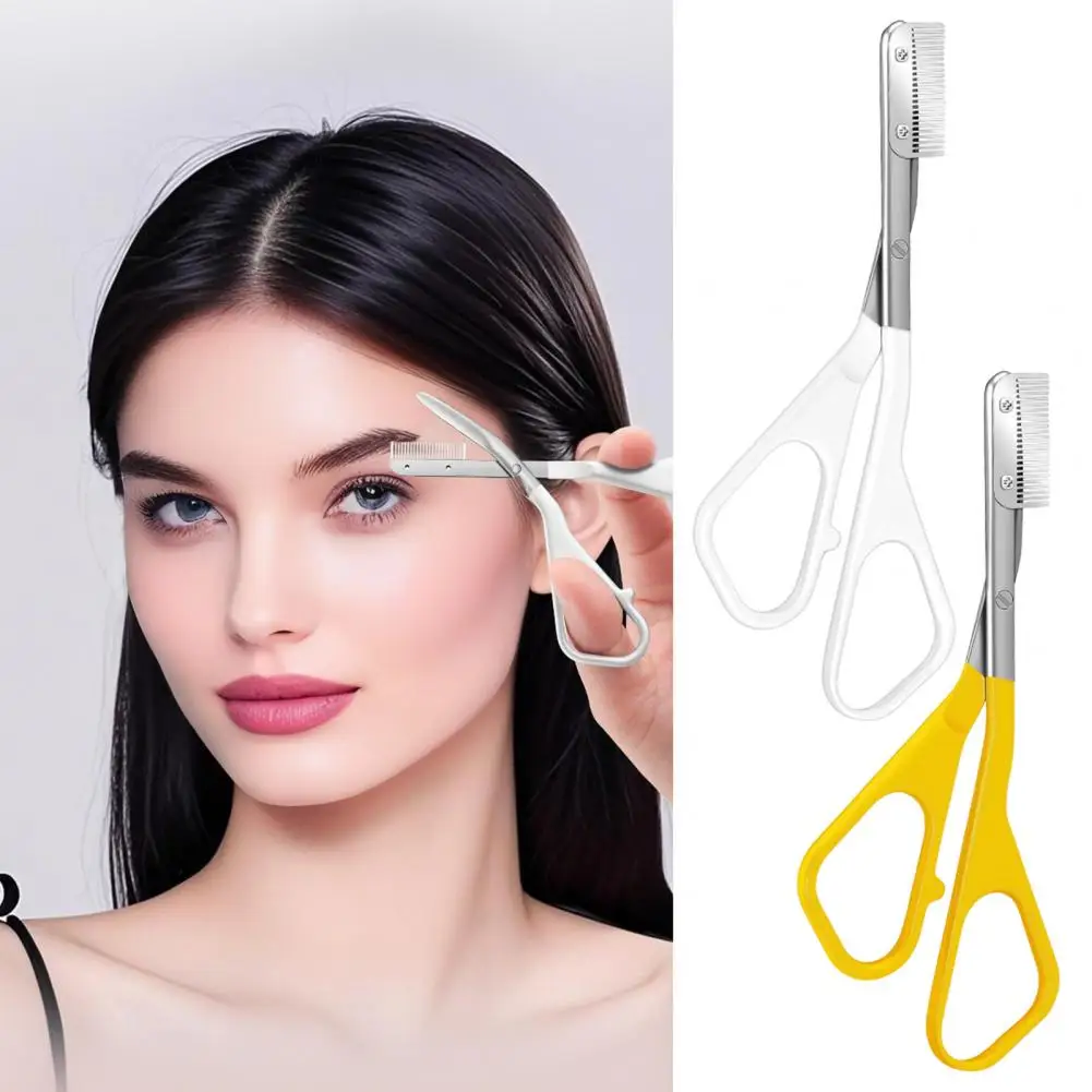빗이 달린 눈썹 정리 가위 스테인리스 스틸 전문가용 미끄럼 방지 정밀 눈썹 트리머 남녀 공용 눈썹 제거기