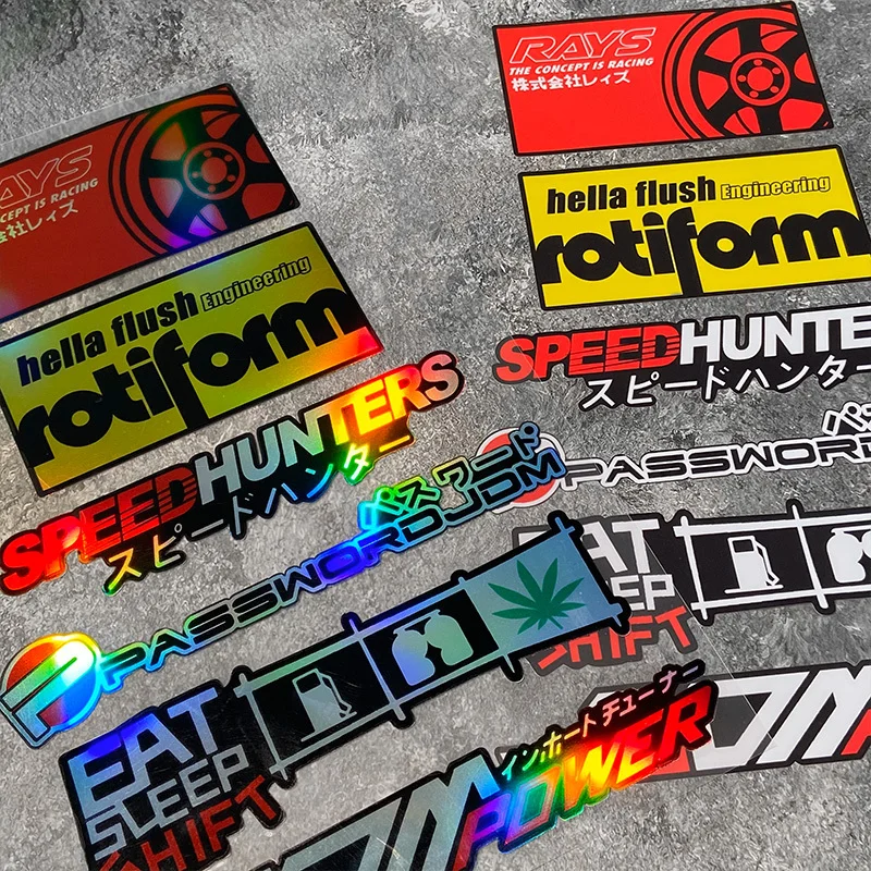 

Водонепроницаемые, солнцезащитные наклейки для автомобиля, мотоцикла, электровелосипеда, защита от царапин на баке, JDM, светоотражающий набор наклеек