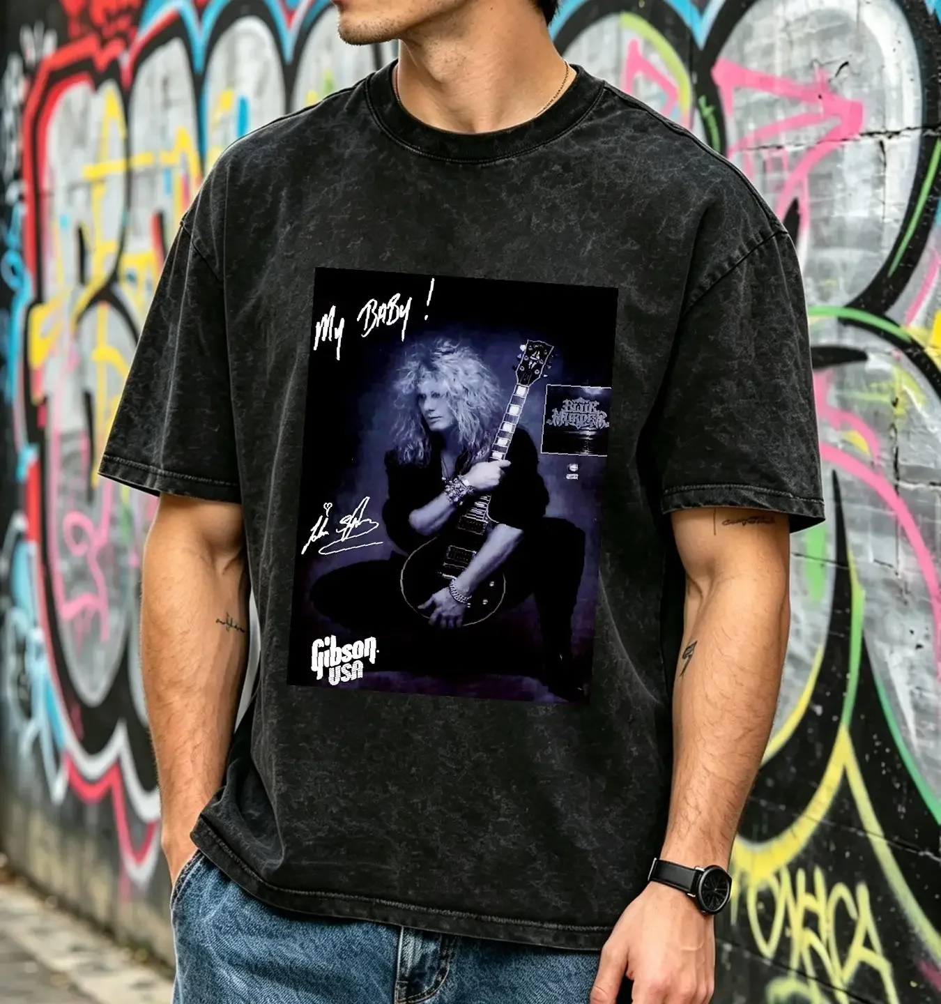 washed T Shirt Hot John Norum Face the Truth Gear Black Gifl For Fan ZZ629 vintage Washed streetwear Versatile fashion Unisex
