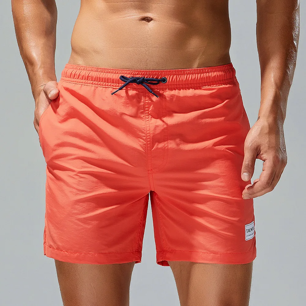 

Summer Men Beach Pants Orange Board Shorts Man Bermuda Surfing Short Male Quick Dry Sports Breeches M-XXL Swim Short Mesh Inner