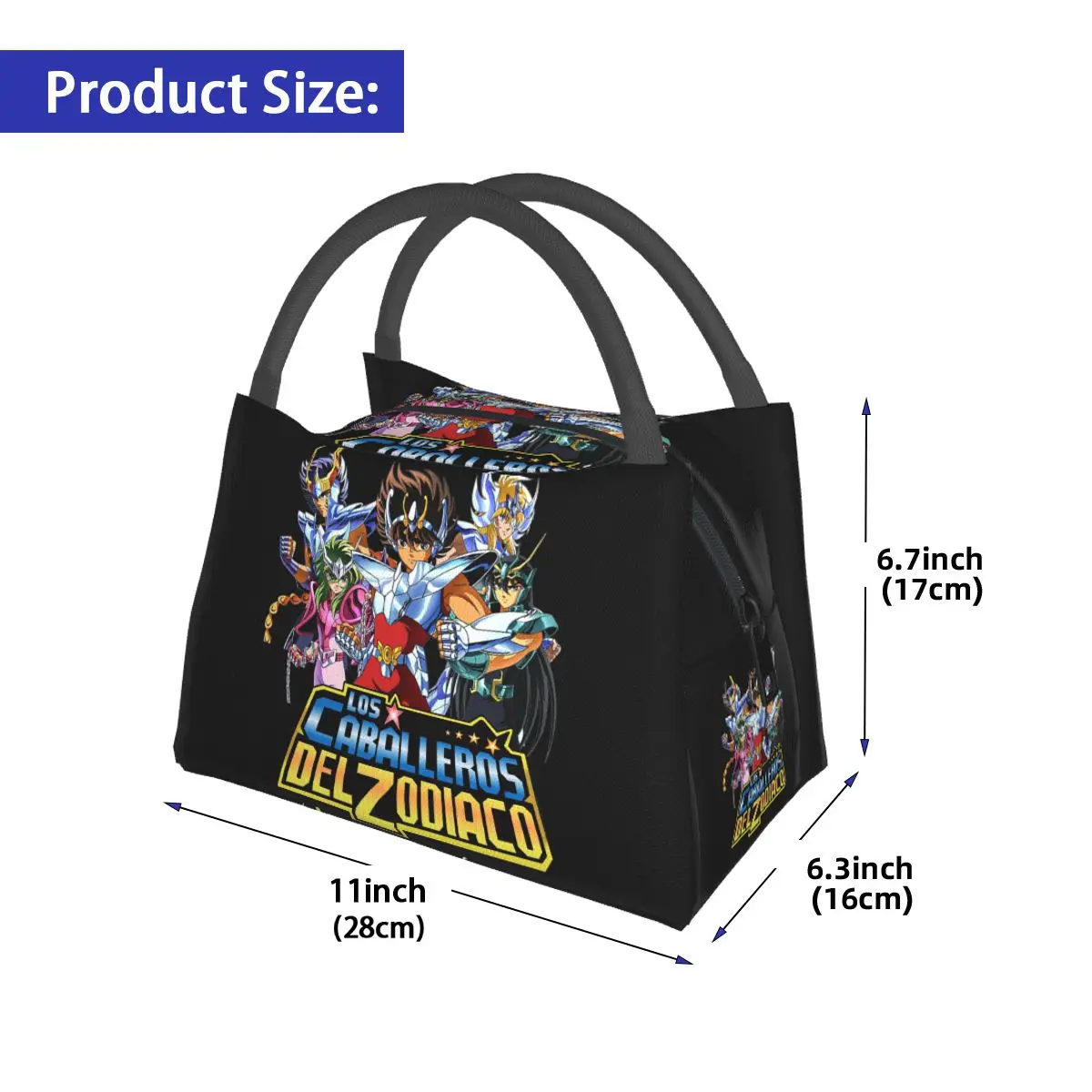 Knights Of The Zodiac Saint Seiya Insulated Lunch Bag for Women Kids Portable Food Boxes Thermal Lunch Box Tote