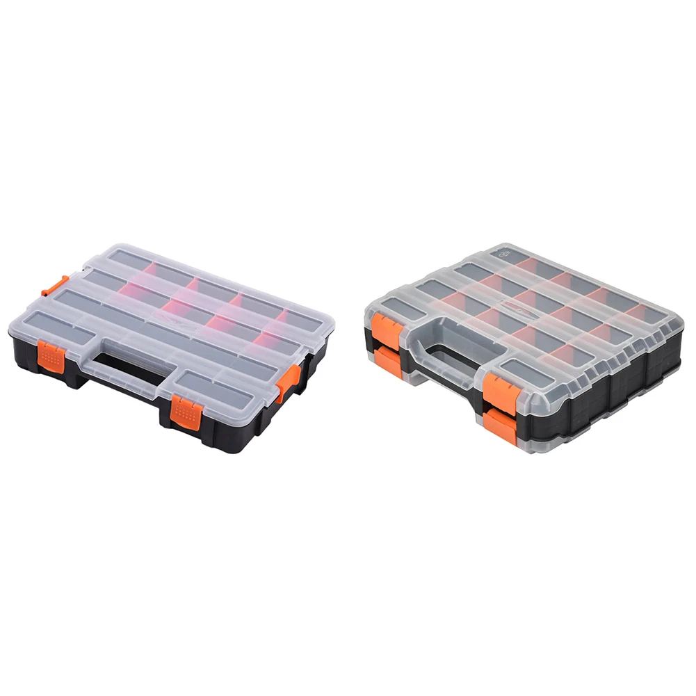 صندوق أدوات مزدوج الجانب منظم صندوق تخزين الأجهزة صندوق تخزين الأدوات صندوق ترتيب أدوات الأجهزة للمسامير والمكسرات ومسامير الأظافر