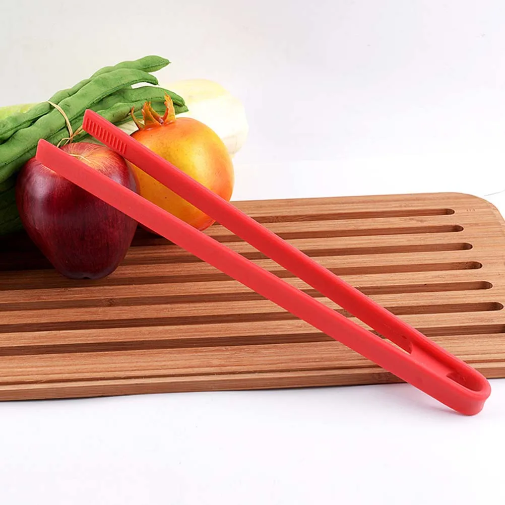 

1pc Silicone Food Tongs Kitchen Gadgets Bread Ice Cube Clips Non-Slip Bbq Hot Pot Tools 23Cm Random Color For Home Restaurant