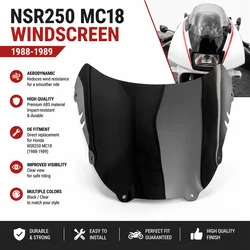 Fit For Honda 1988 1989 NSR250 MC18 NC18 Motorcycle Windshield Windscreen NSR 250 SP MC 18 Black Clear Wind Screen