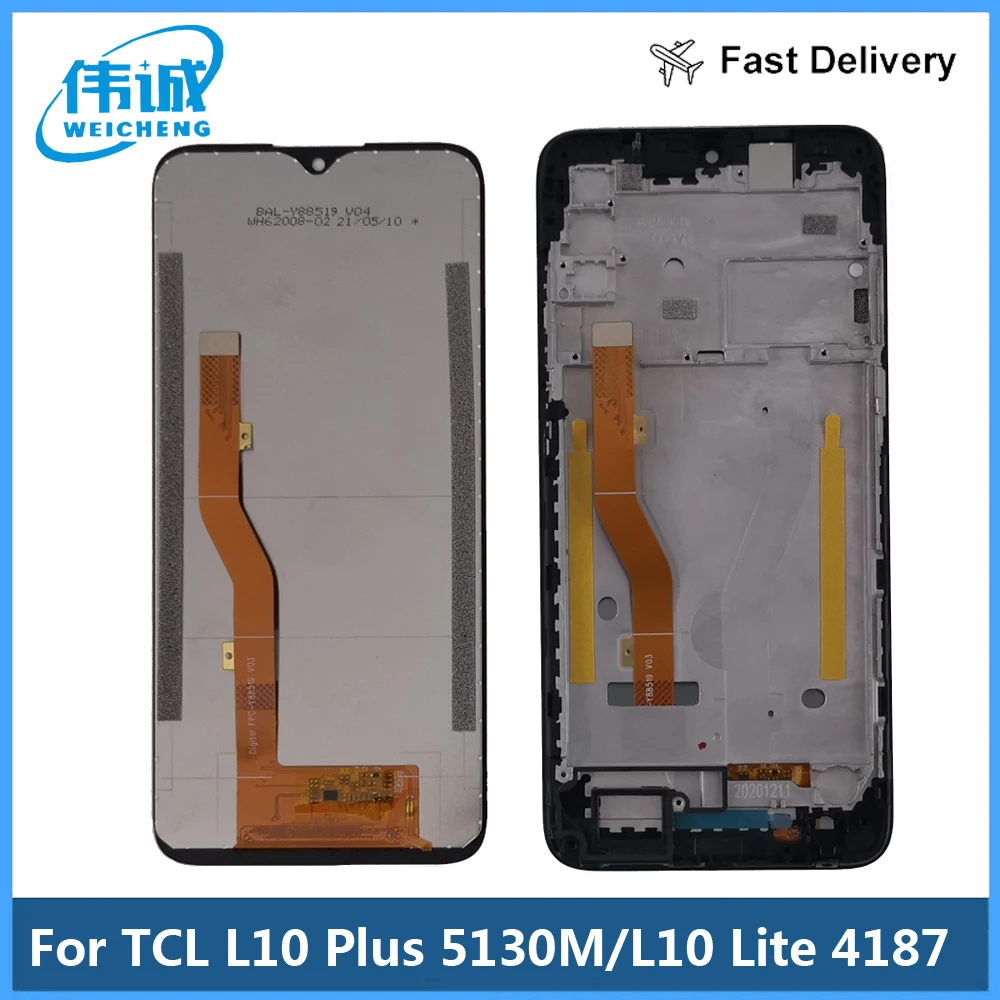 

6.22" Tested LCD Display For TCL L10 Lite 4187U 4187M/ L10 Pro L10 Plus 5130J 5130M LCD+Touch Screen Digitizer Assembly+Frame