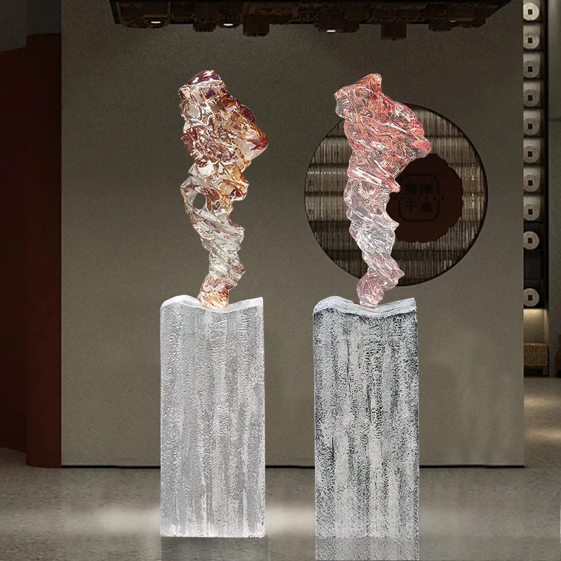 Modern simple transparent resin sculpture living room ornament hotel sales office entrance handicrafts living room desktop