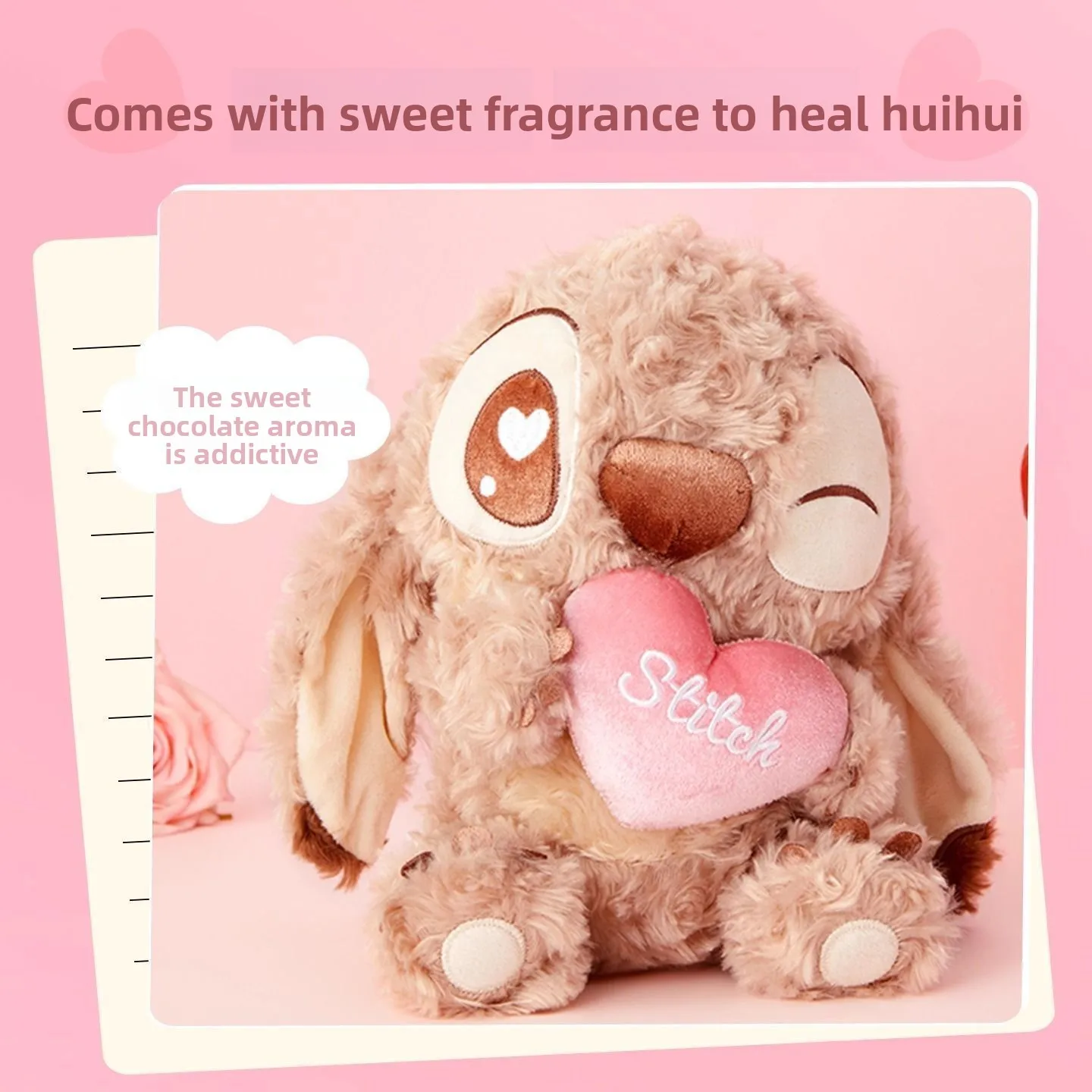 Stitch hug love chocolate sitting doll birthday gift cute and cute creative doll, suitable for gift giving