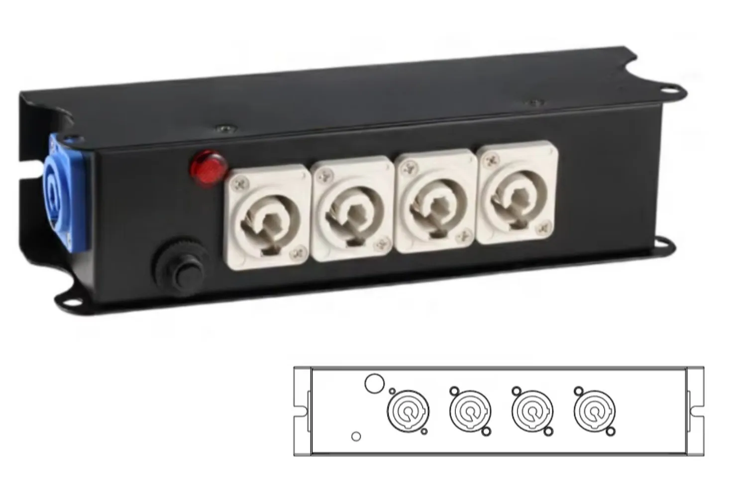 Powercon Audio Distribution Box Stage Connector Ture1 Distro Splitter Box
