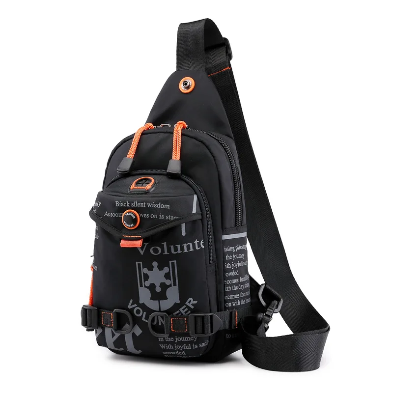 Men Shoulder Chest Pack Cross body Bag Mini Nylon Rucksack Waterproof Travel Male Sling Backpack Messenger Side Bags