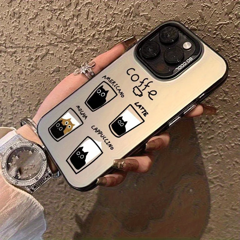 

Creative patchwork cat phone case for iPhone 17 16 15 14 13 12 11 Pro/ Max/Plus shock-proof rear cover anti-fingerprint