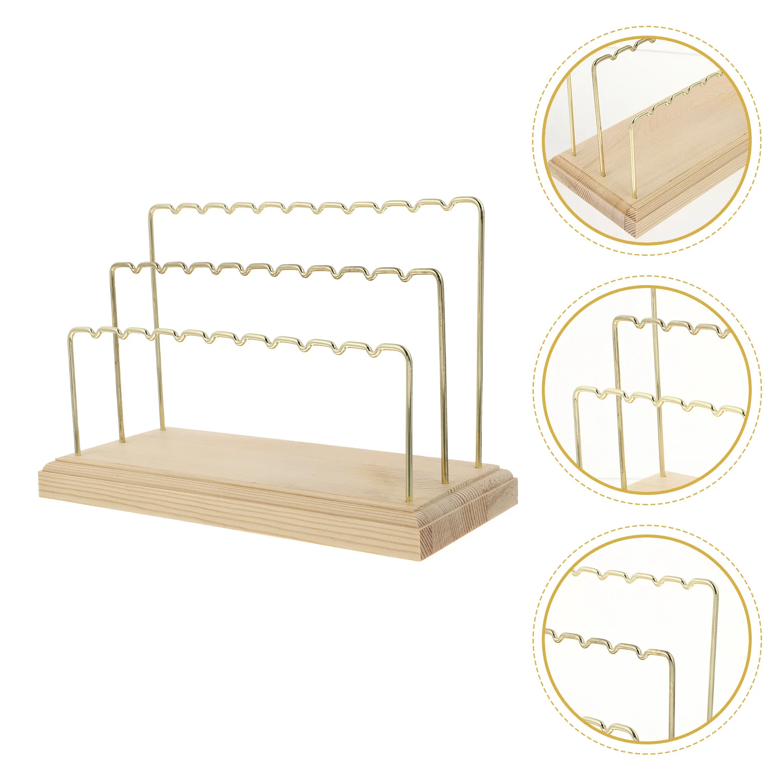 

Elegant Iron and Wood Earring Organizer Stand Jewelry Display Holder for Women's Accessories Storage