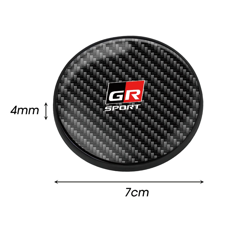 1/2pcs Car Cup Coaster Carbon Fiber Pattern Anti Slip Insert Coasters For Toyota GR Sport Gazoo Racing Supra RAV Car Accessories