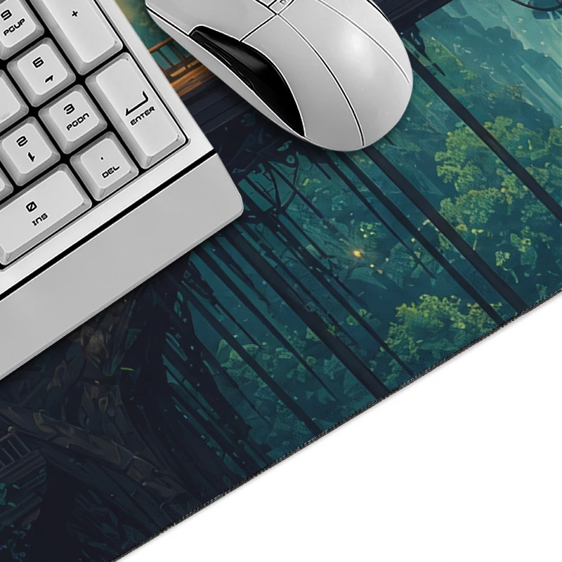 Mouse Pad Mystic Emerald Forest Gaming printon demand Computer New HD Mousepad XXL Playmat Natural Rubber Office Carpet Computer