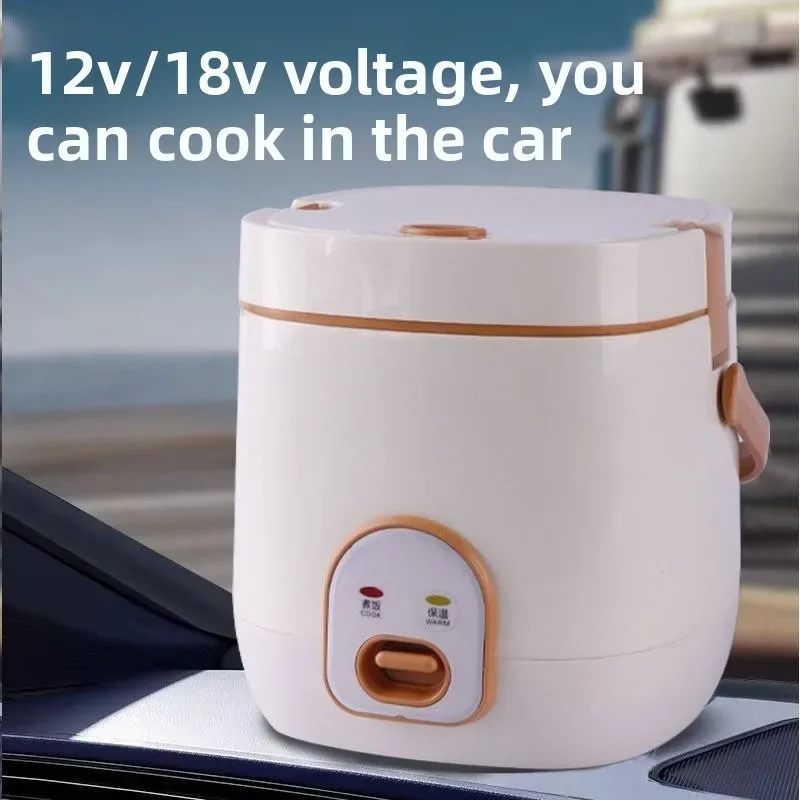 Durable  1.2L Large Capacity Car Rice Cooker 12/24V Universal for Car Truck Outdoor Car Battery Appliance