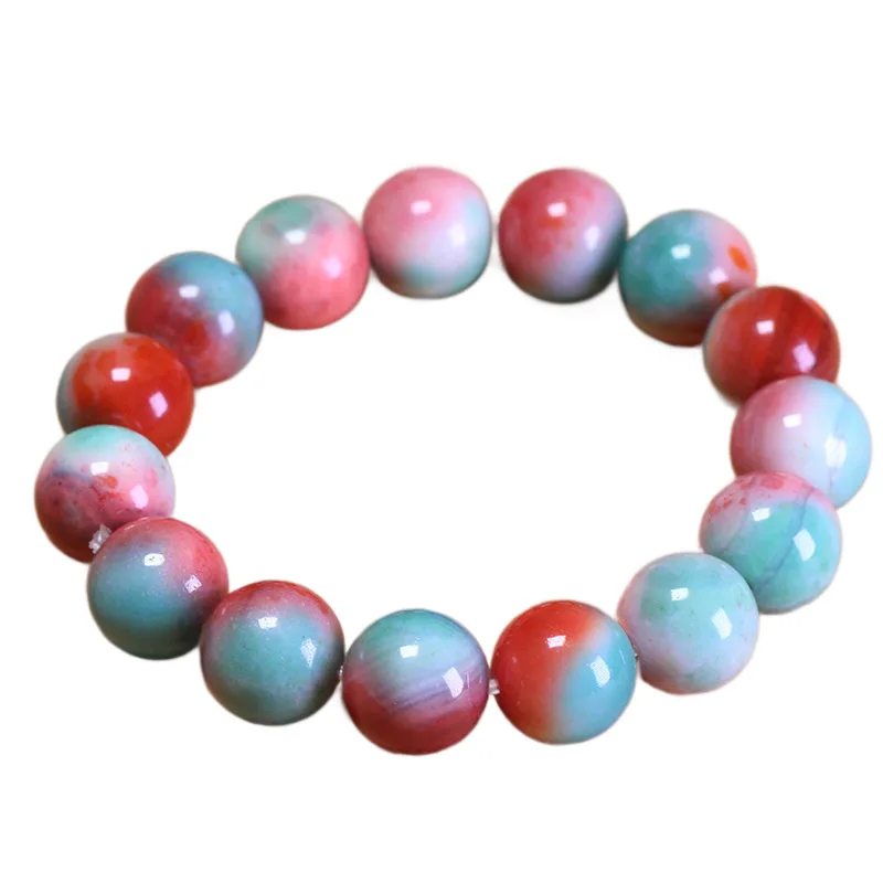 Agate 14Mm Natural Multi-Bead Bracelet, Unisex Accessory 5
