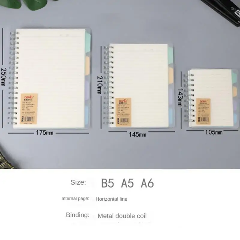 A6 A5 B5 Coil Transparent Cover cCoil Classification Notebook Subclass notebook Office Notepad Office stationery byEliasally Sta