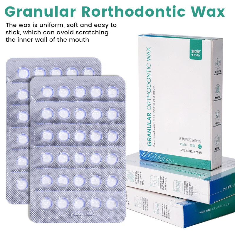 60pcs/box Dental Orthodontic Wax For Braces Orthodontic Anti-grinding Food Grade Denture Wax Individually Packaged Oral Hygiene