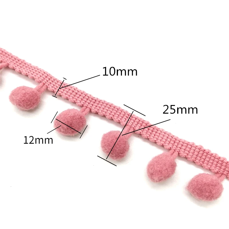 2 Yards pompon pizzo Trim palla nastro MINI perla pompon frangia nastro cucito pizzo tessuto Kintted fatto a mano accessori artigianali fai da te