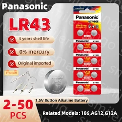 Original Panasonic 1.55V AG12 LR43 SR43 186 386 LR1142 V12GA AG 12 Button Batteries SR43W SR1142 Watch Toys Remote Battery