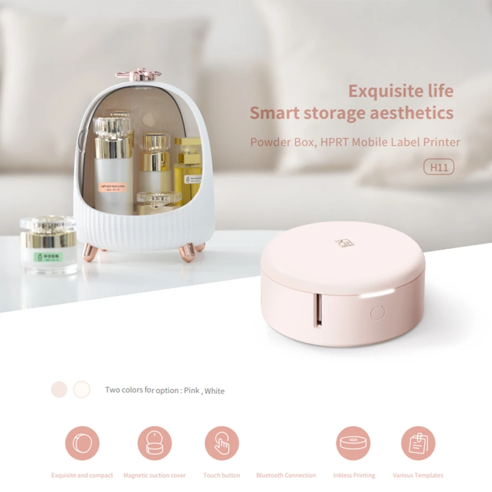 A008  H11 Q2 Bluetooth Thermal Label Printer Mini Pocket Sticker Labeller Maker/Self-Adhesive Paper Rolls Inkless Machine