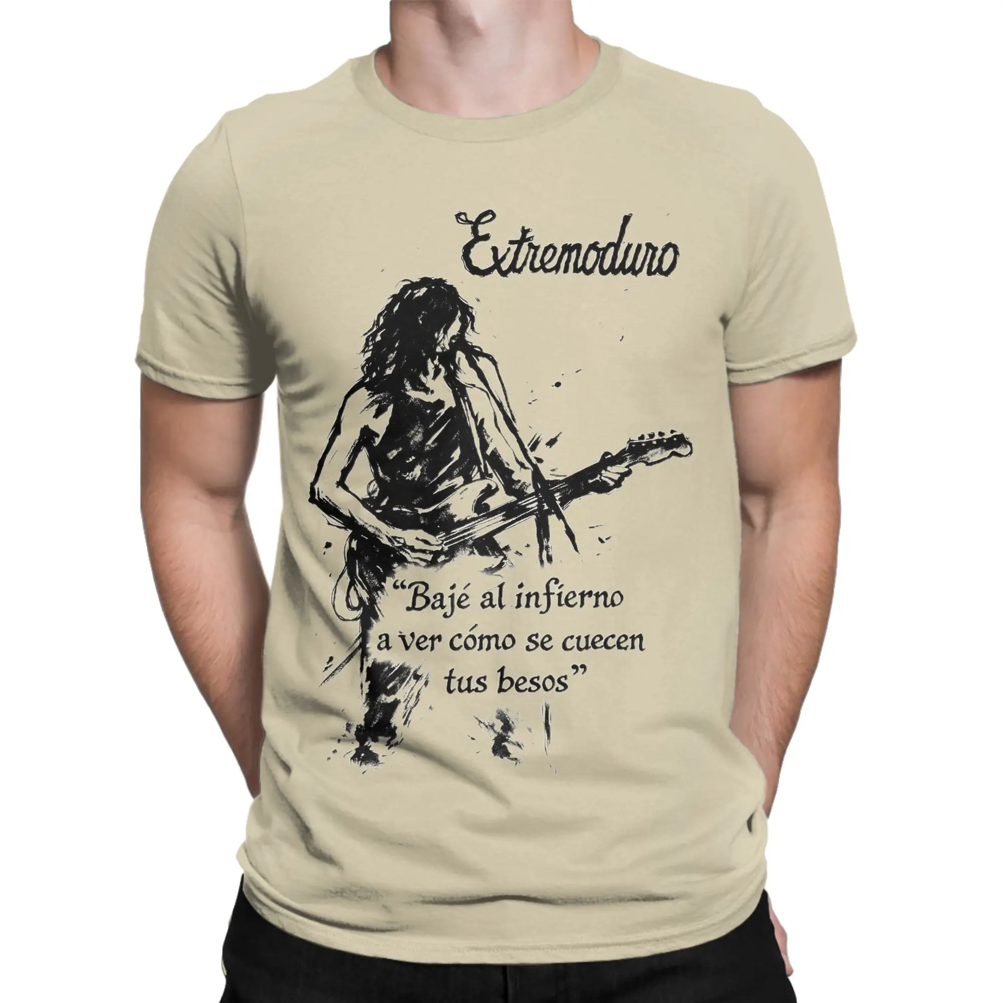 Extremoduro Rock Quote Ink Illustration T-Shirts for Men 100% Cotton Tee Shirt Round Collar Short Sleeve T Shirts Plus Size
